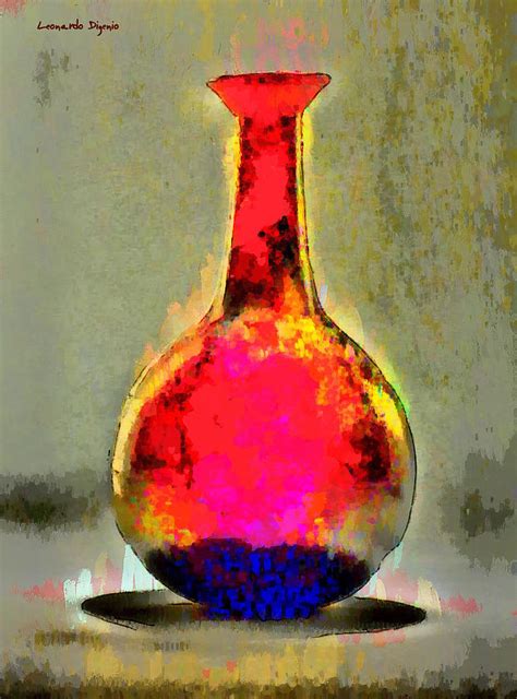 Ancient Bottle Red Pa2 Painting By Leonardo Digenio Fine Art America