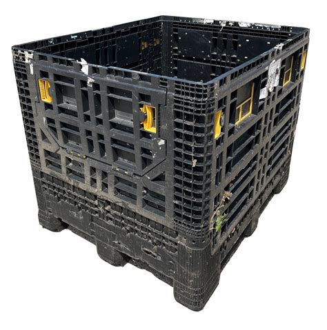 Used 800 Ltr Folding Plastic Pallet Box With Side Access Doors Solent