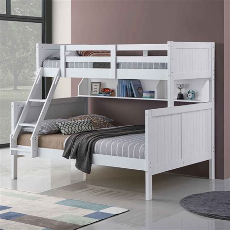 Springfield Single Over Double Bunk Bed With Shelves Bunk Beds Australia