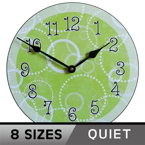 Lime Green Circles Wall Clock 8 Sizes To Choose Made In Usa Etsy