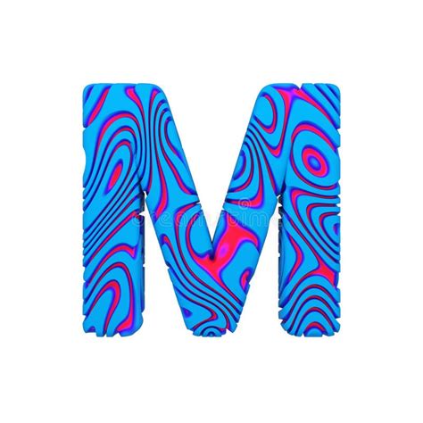 Alphabet Letter M Uppercase Sporty Font Made Of Blue Bold Sign 3d