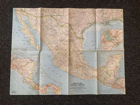 Mexico And Central America Vintage National Geographic Map 1961 Old