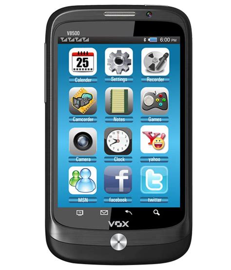 Vox 4 Sim Full Touch Screen Tv Mobile V8500 Black Feature Phone
