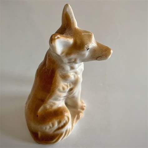 Vintage Japan Sitting Dog Porcelain Shepherd Figurine Etsy