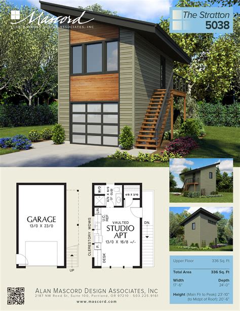 A New Contemporary Garage Plan With Studio Apartment Above The