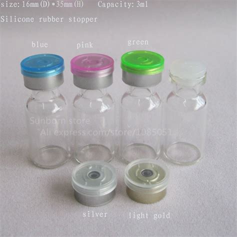 10pcs 2ml Small Empty Sample Vials Clear Glass Bottles With Butyl Rubber Stopper Crafts Multi