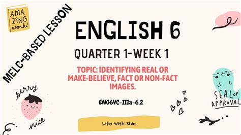 Melc Based English 6 Lesson Qtr 1 Week 1 Sample Activity Youtube