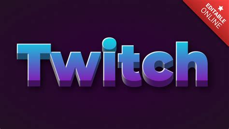 Twitch Magischer 3D Text Blau Violett Texteffekt Generator