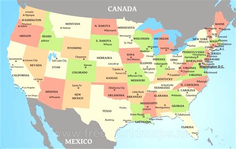 Map Of Usa With State Abbreviations And Capitals Map