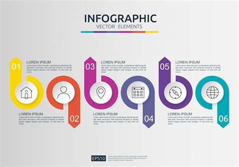 Premium Vector 6 Steps Infographic Timeline Design Template With 3d