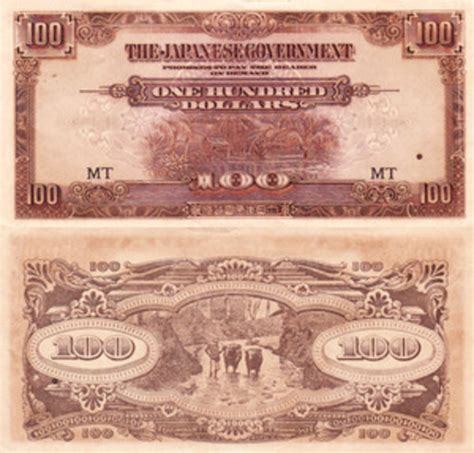 100 Dollars Banana Money Japanese Government Malaya Numista