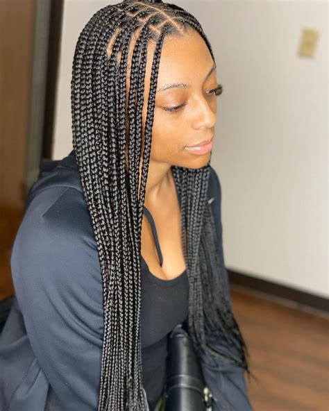 The amount of time knotless box braids take depends on the length and size, as well as the thickness of your hair. HOUSTON BRAIDER on Instagram: "Medium knotless braids ...