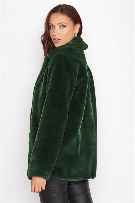 Lts Tall Womens Dark Green Faux Fur Jacket Long Tall Sally