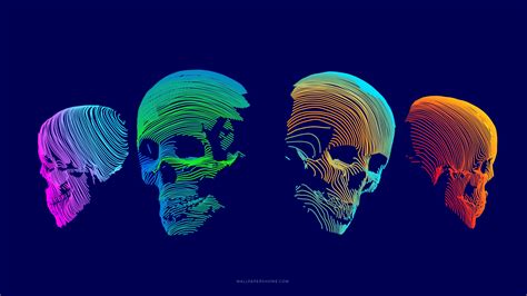 Wallpaper Abstract 3d Colorful Skull 8k Abstract 21283
