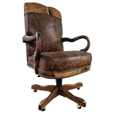 Custom Western Office Chair Cowhide And Genuine Leather Office