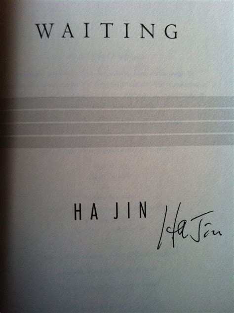 Waiting Signed First Edition By Ha Jin As New Hardcover 1999 1st Edition Signed By Author