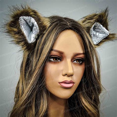 Bear Faux Fur Ears Halloween Costume Ears Animal Costume Etsy