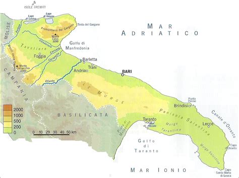 Cartina Fisica Puglia La Cartina Della Puglia Con Mappa Delle Varie