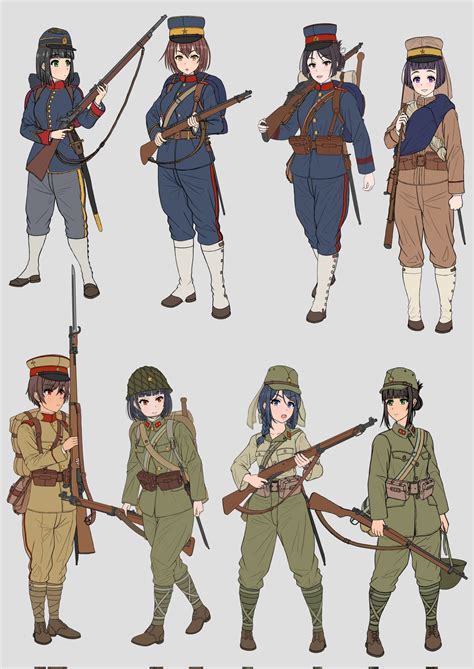 Anime Military Military Girl Female Character Design Character