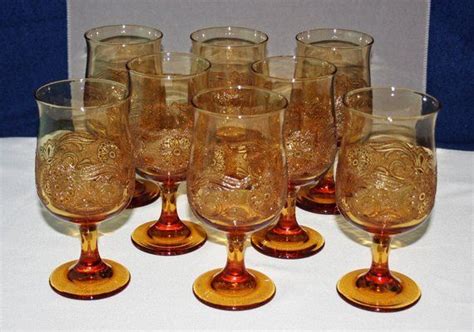 Vintage Libbey Glass Co Americana Amber Water Glass 10 Oz Etsy Glass Glass Collection Libbey