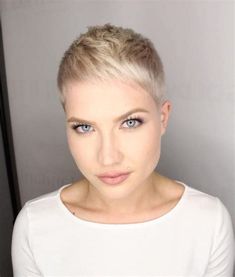 Current Ideas Of Most Flattering Short Hairstyles For Round Faces Super Short Pixie Short