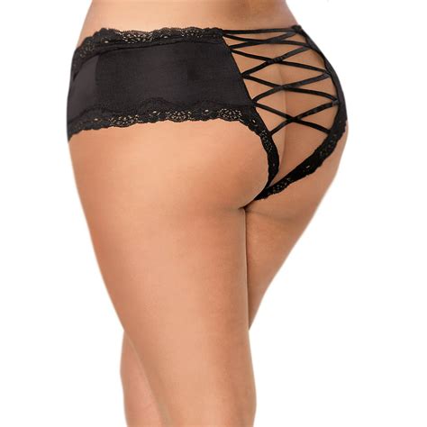 Lacy Line Lacy Line Sexy Lace Up Back Soft Plus Size Cheeky Panties