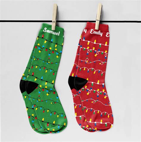 Christmas Lights Socks Custom Christmas Socks Personalized Sock