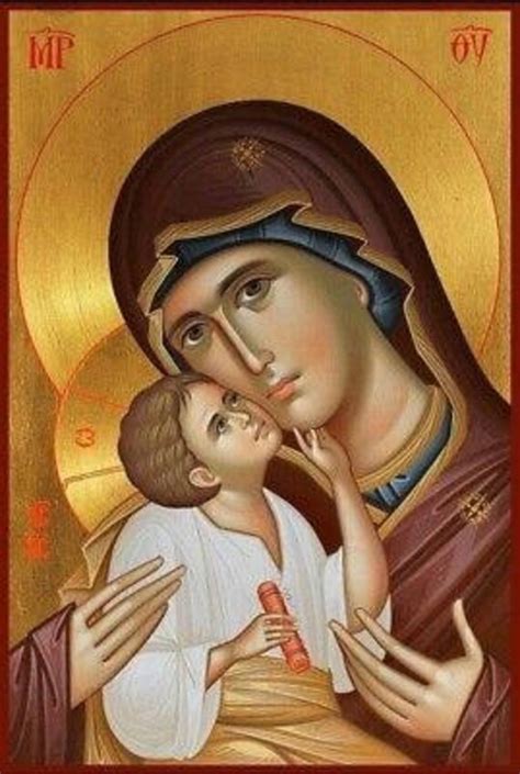 Icona Bizantina Dipinta A Mano Della Vergine Maria Etsy