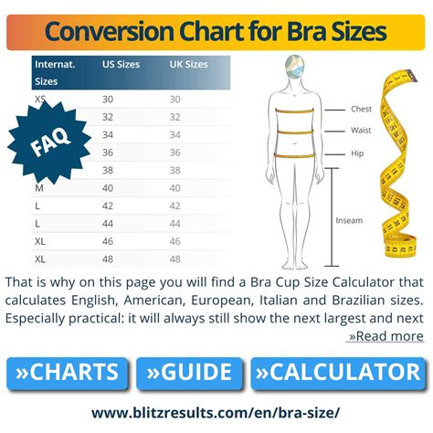 Women's Chest Size Conversion Chart
