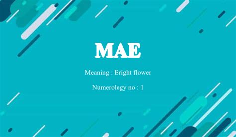 Mae Name Meaning