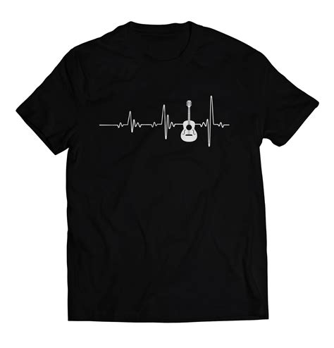 Guitar T-Shirt, Guitar Heartbeat T Shirt, Funny, Gifts for Guitar Players and Lovers, Guitar ...