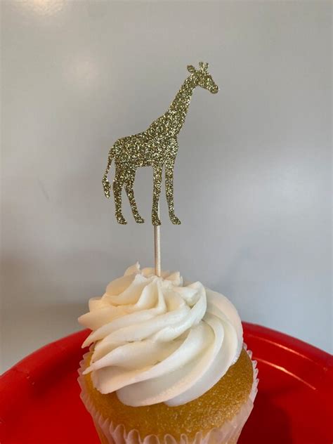 Giraffe Cupcake Toppers Giraffe Food Picks Giraffe Theme Etsy