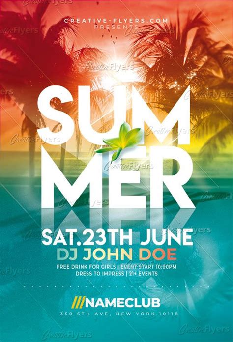 Invites Summer Flyer Psd Template Creativeflyers Event Poster