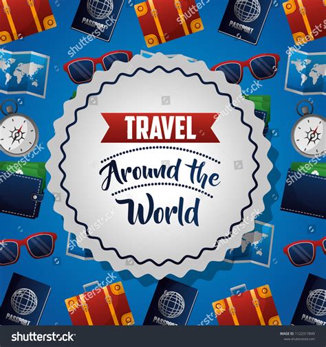 Time Travel Around World Stock Vector Royalty Free 1122317849