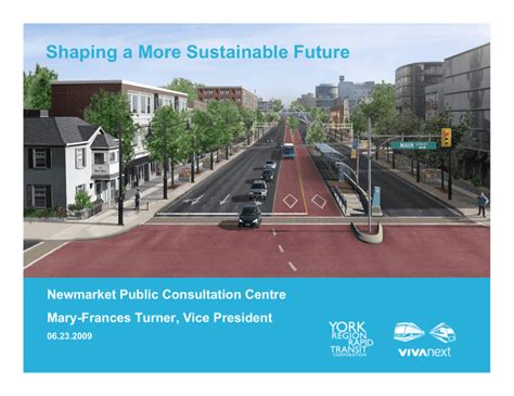 Shaping A More Sustainable Future Newmarket Public Consultation Centre