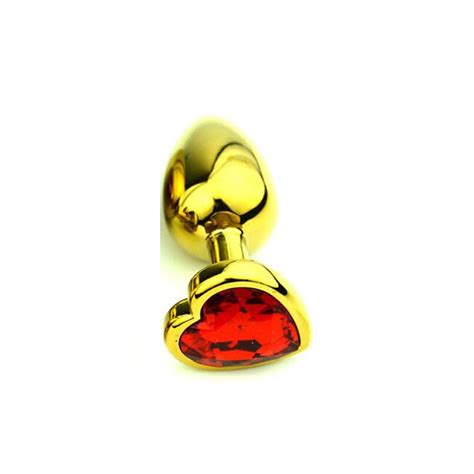 Gold Small Size Heart Shape Plug Anal Dildo Metal Anal Butt Plug