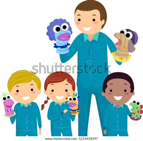 Illustration Stickman Kids Wearing Team Uniform Stock Vector Royalty