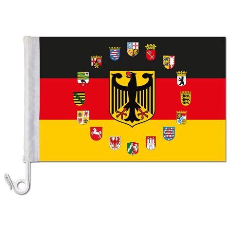 Auto Fahne Deutschland Mit 16 Bundesländerwappen Premiumqualität 995