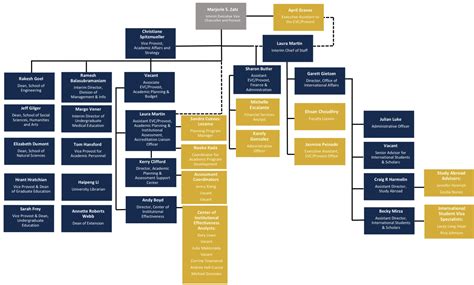 Organizational Chart Office Of The Executive Vice Chancellor And Provost