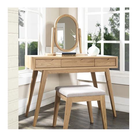 Erika Scandinavian Wooden Oak Vanity Mirror The Design Edit
