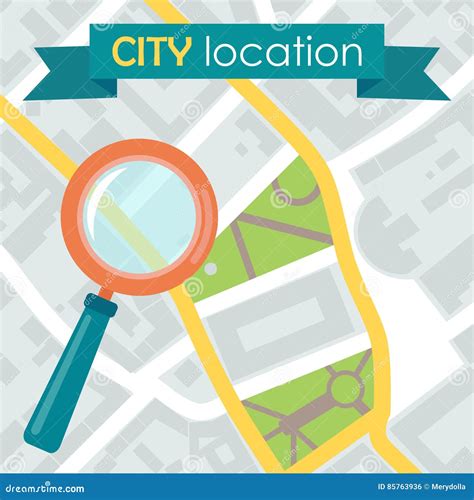 Vector Illustration Of A City Map With Locations Stock Vector