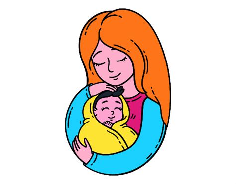 Dibujo De Una Madre Con Su Bebé Pintado Por En El Día 10 07