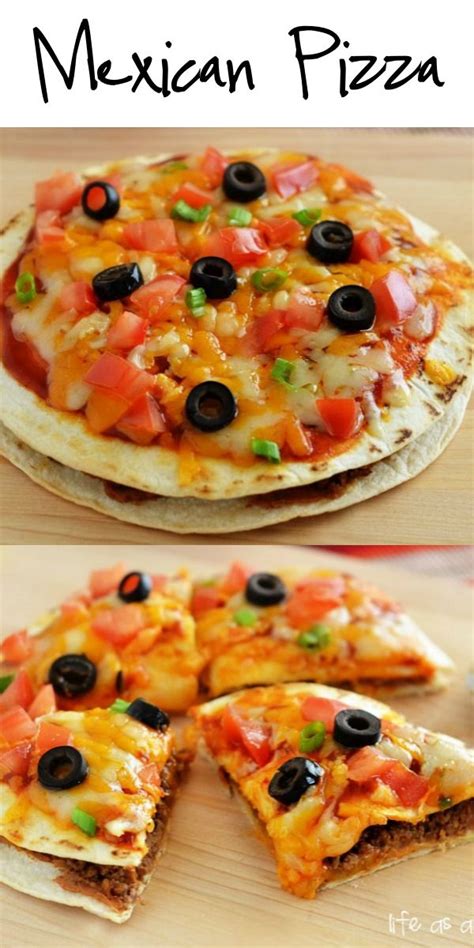 Mexican Pizzas Start With Seasoned Ground Beef Beans Cheese And Enchilada Sauce Stuffed