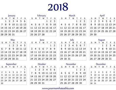 2018 Calendar Download Quality Calendars