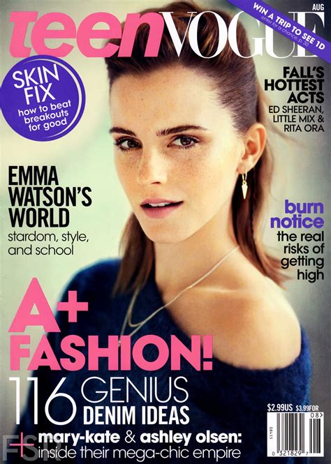 Retro Bikini Emma Watson Graces The Cover Of Teen Vogue Usa Magazine