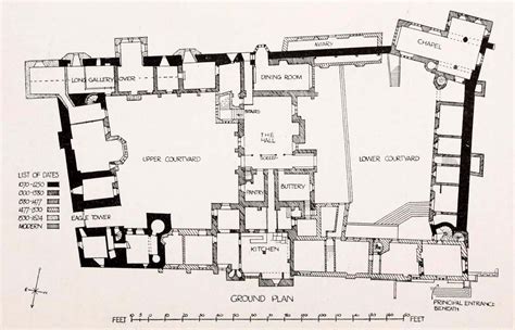 Ground Floor Plan Of Haddon Hall Derbyshire England Archimaps