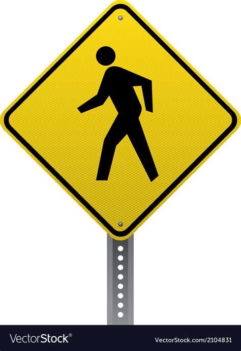 Pedestrian Crossing Sign Royalty Free Vector Image