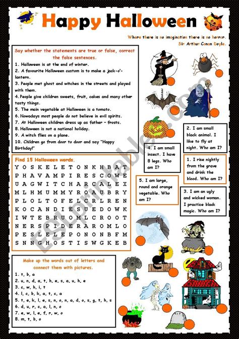 Happy Halloween Esl Worksheet By Kosamysh