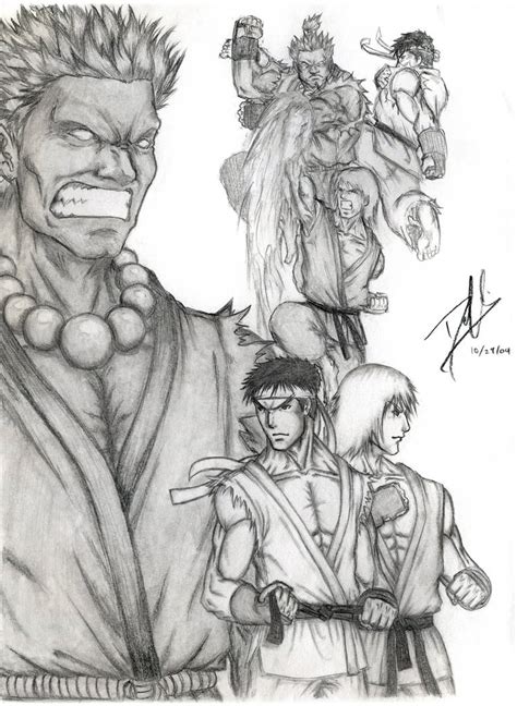 Ryu Ken And Akuma By Dhk88 On Deviantart