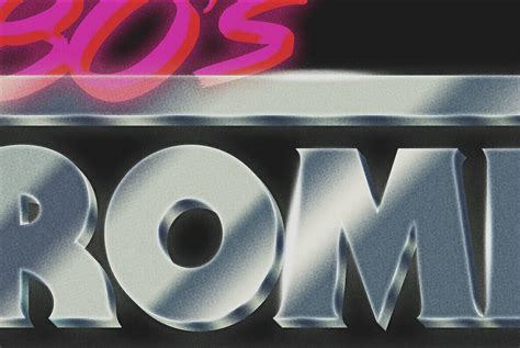 80s Chrome Photoshop Text Effect By Clint English On Behance